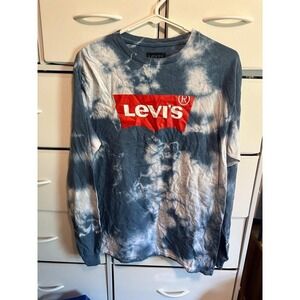 Tie Dye Levi's Long Sleeved Tshirt Blue and Red great condition size medium H10